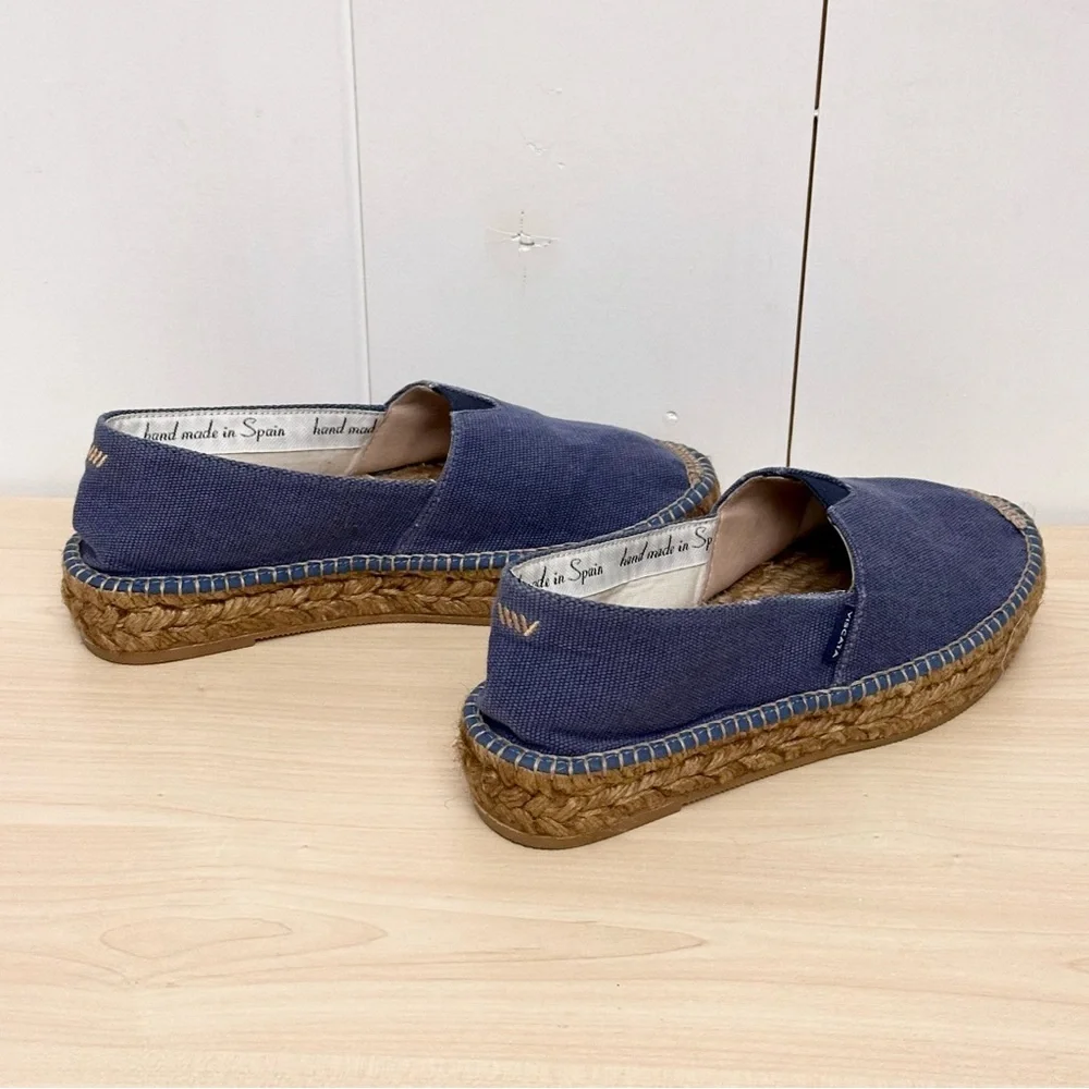 Viscata Barceloneta Canvas Espadrille Flats In Blue Size 7